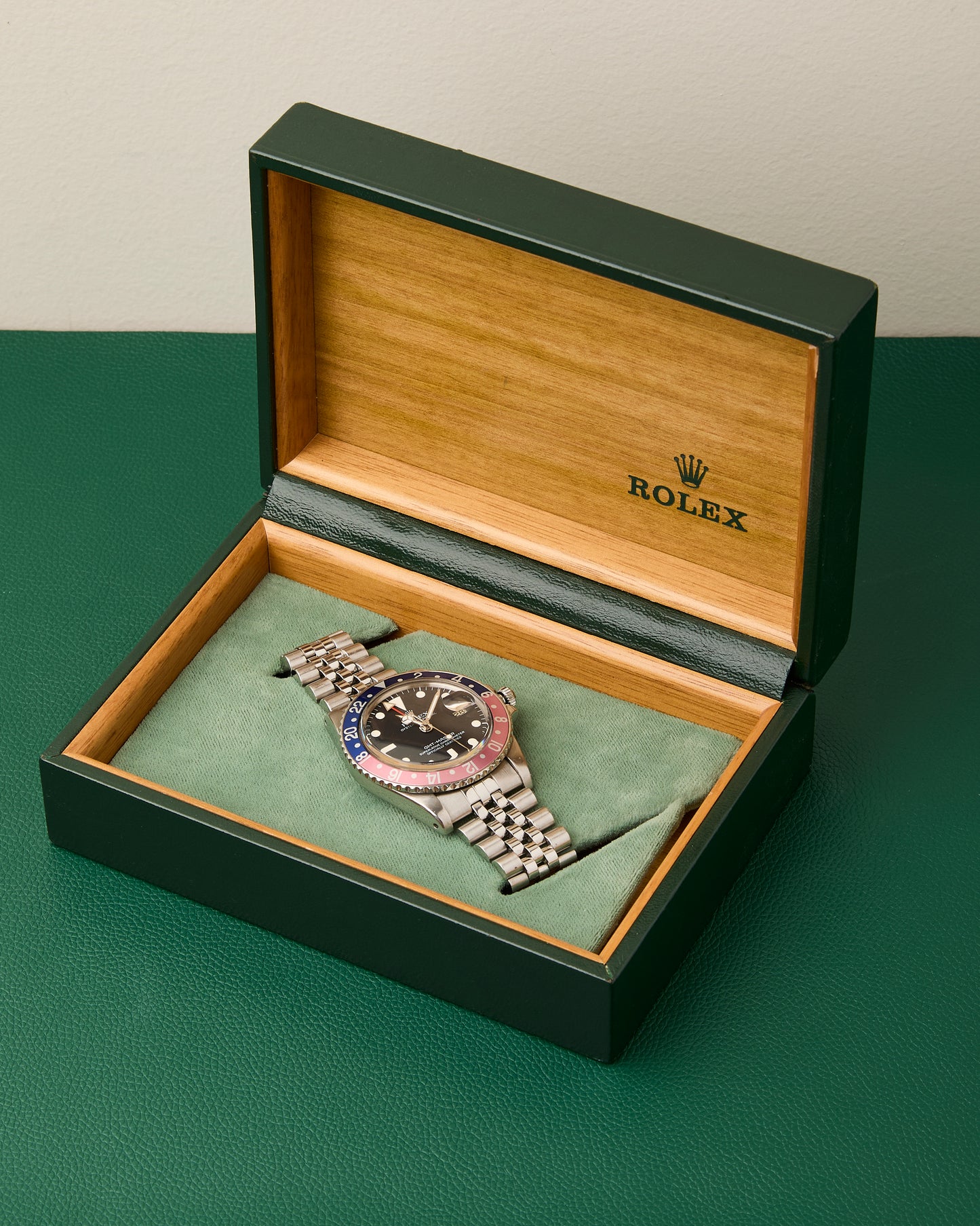 Rolex Ref. 1675 GMT-Master Pepsi Jubilee Bracelet Rolex Box 1978