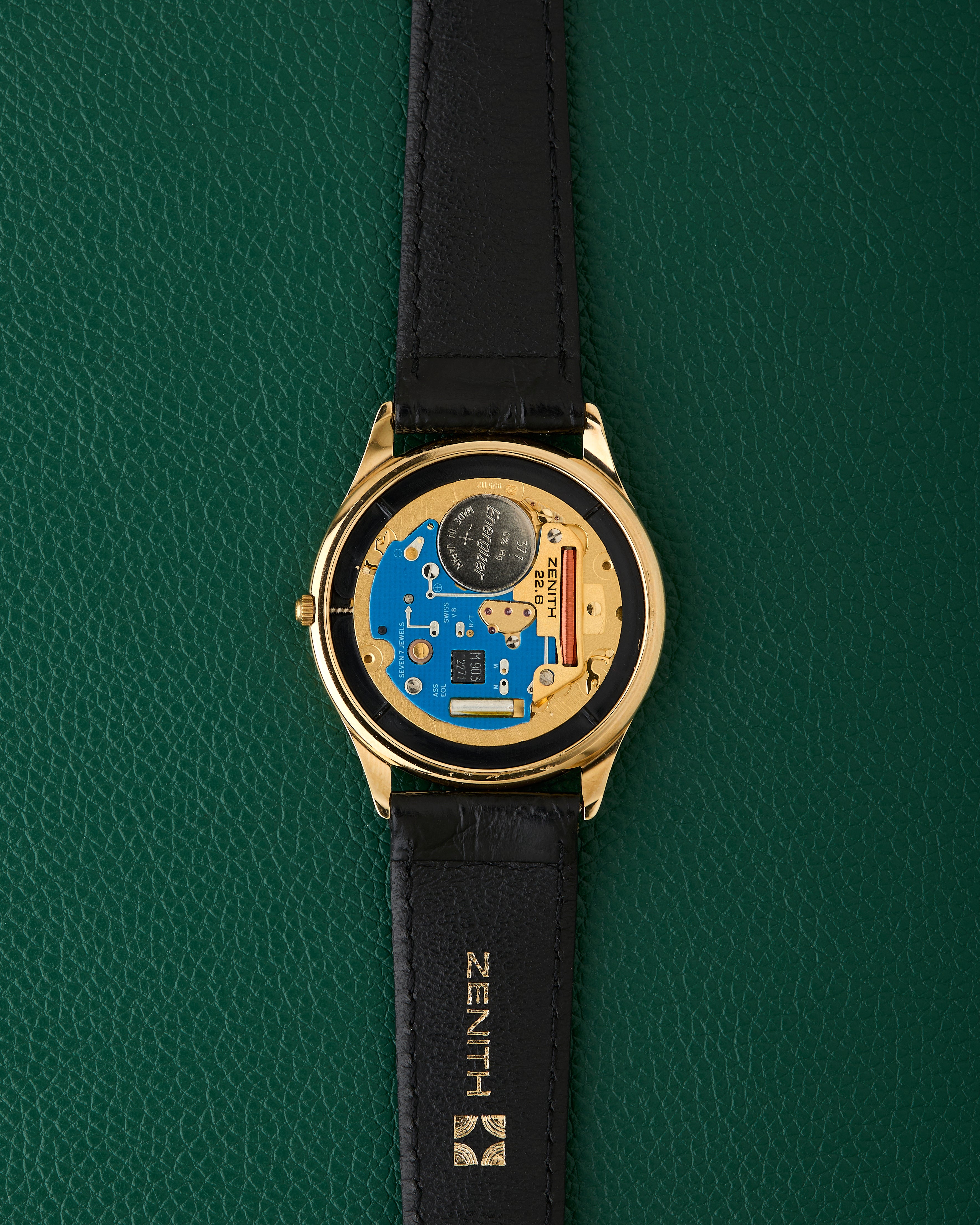 Zenith NOS Ref. 27.2190.226 Gold Plated Signed Strap & Buckle