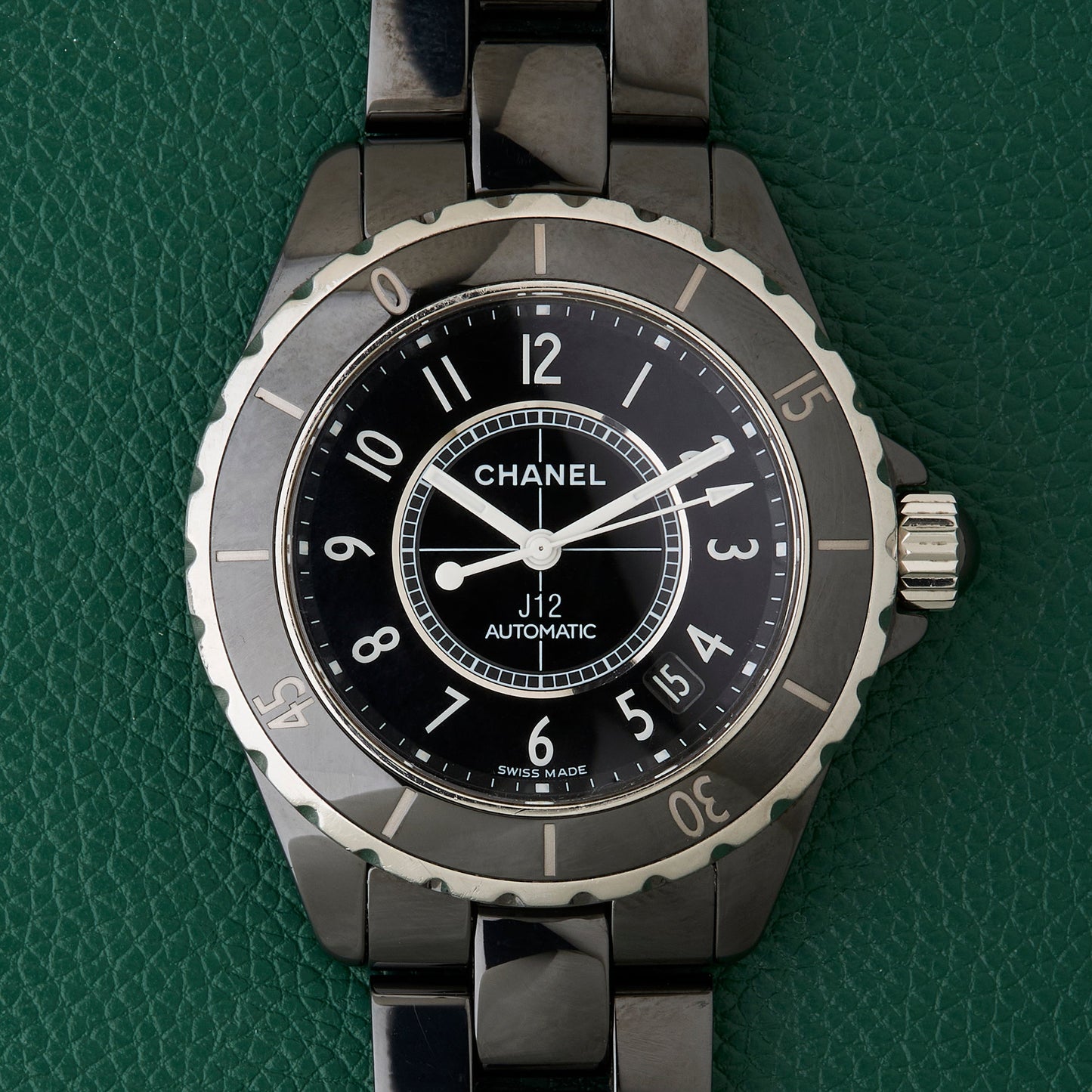 CHANEL J12 Black Ceramic 39mm Black Dial Black Bezel