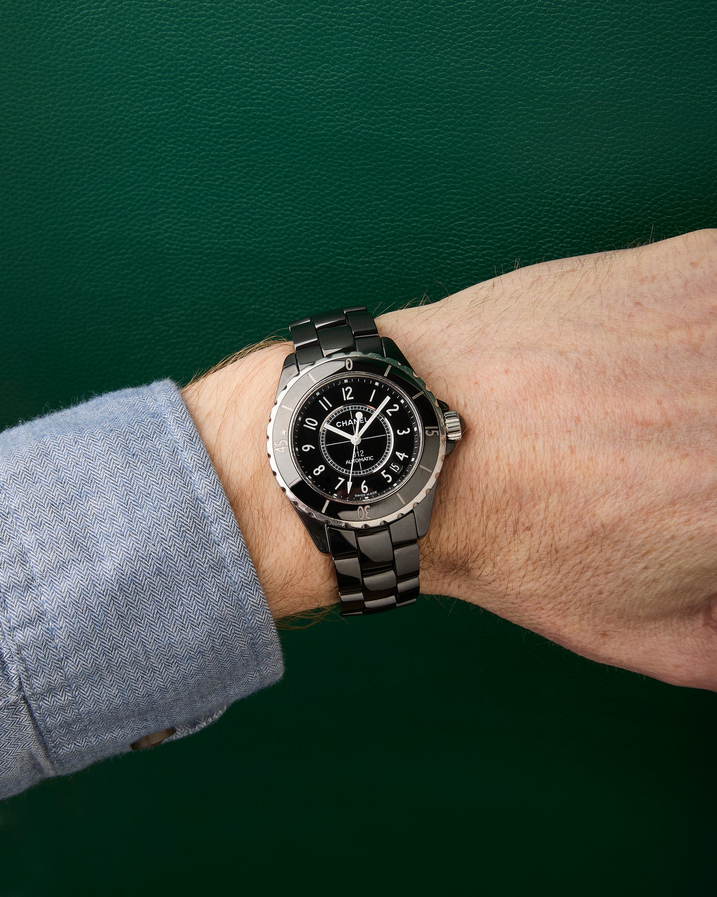 CHANEL J12 Black Ceramic 39mm Black Dial Black Bezel