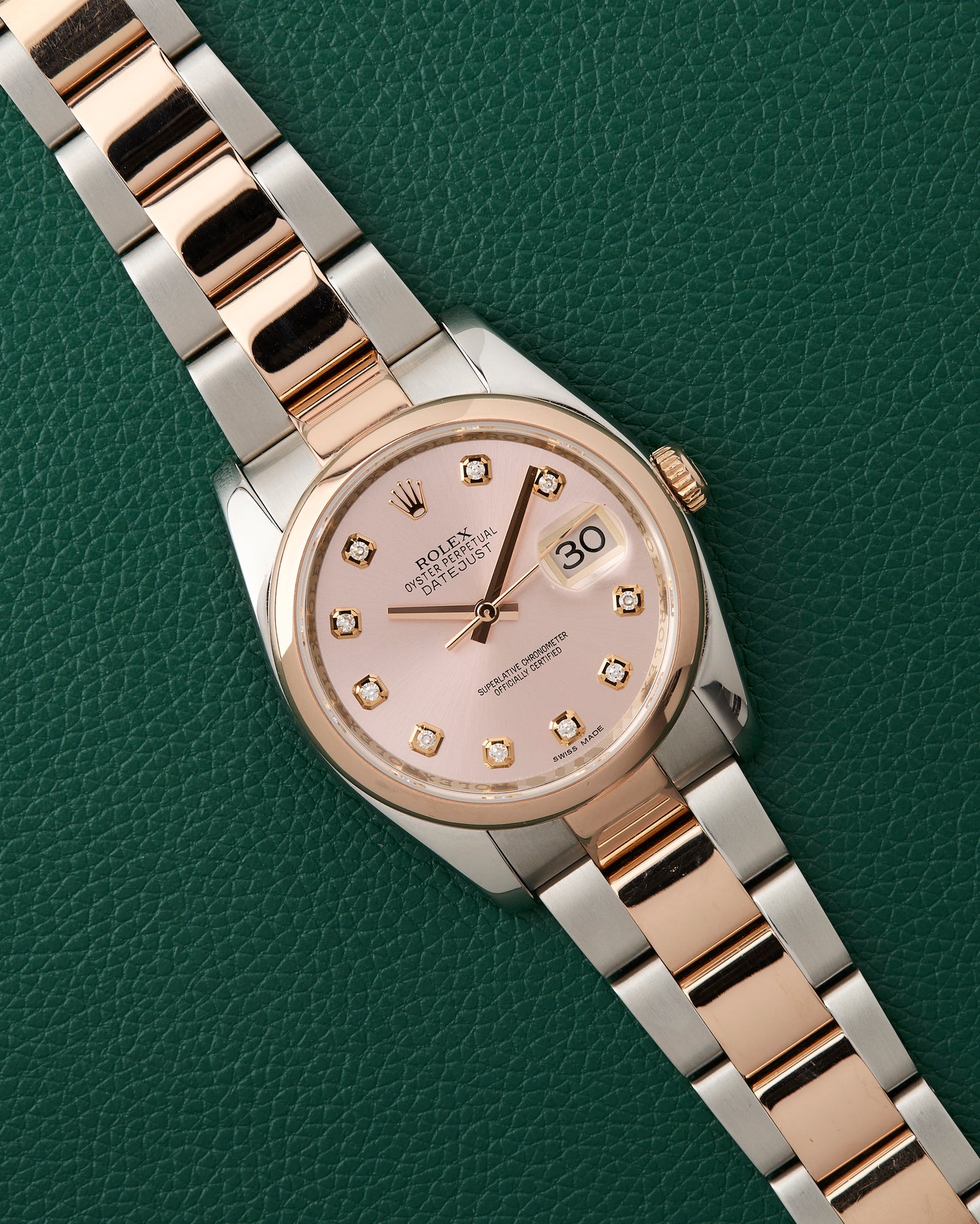 Rolex DateJust Ref. 116201 Salmon Dial Diamonds Full Set 2015
