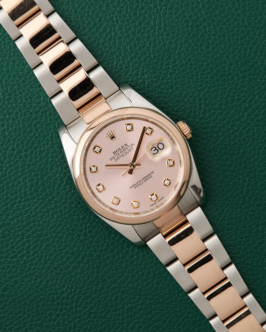 Rolex DateJust Ref. 116201 Salmon Dial Diamonds Full Set 2015