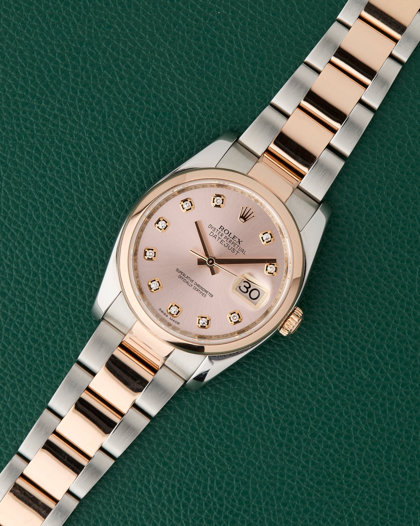 Rolex DateJust Ref. 116201 Salmon Dial Diamonds Full Set 2015