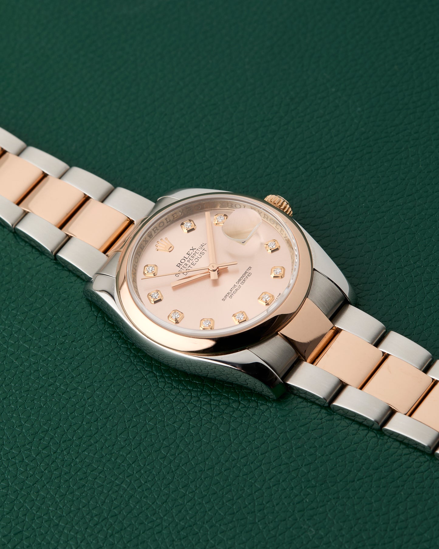 Rolex DateJust Ref. 116201 Salmon Dial Diamonds Full Set 2015