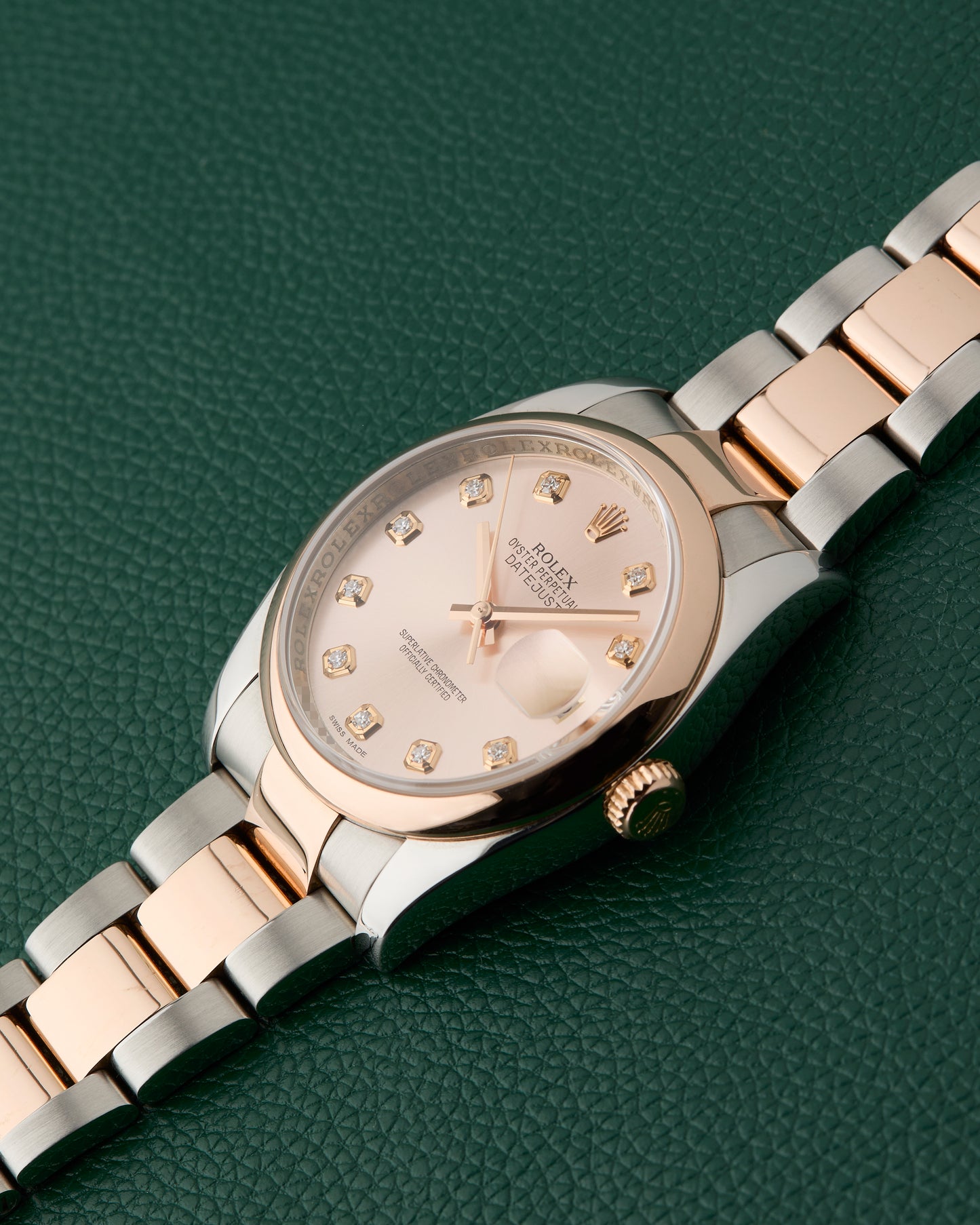 Rolex DateJust Ref. 116201 Salmon Dial Diamonds Full Set 2015