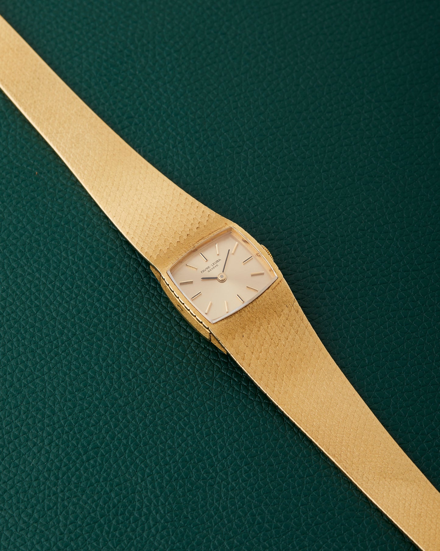 Favre-Leuba 18k Yellow Gold Integrated Bracelet Watch With Box