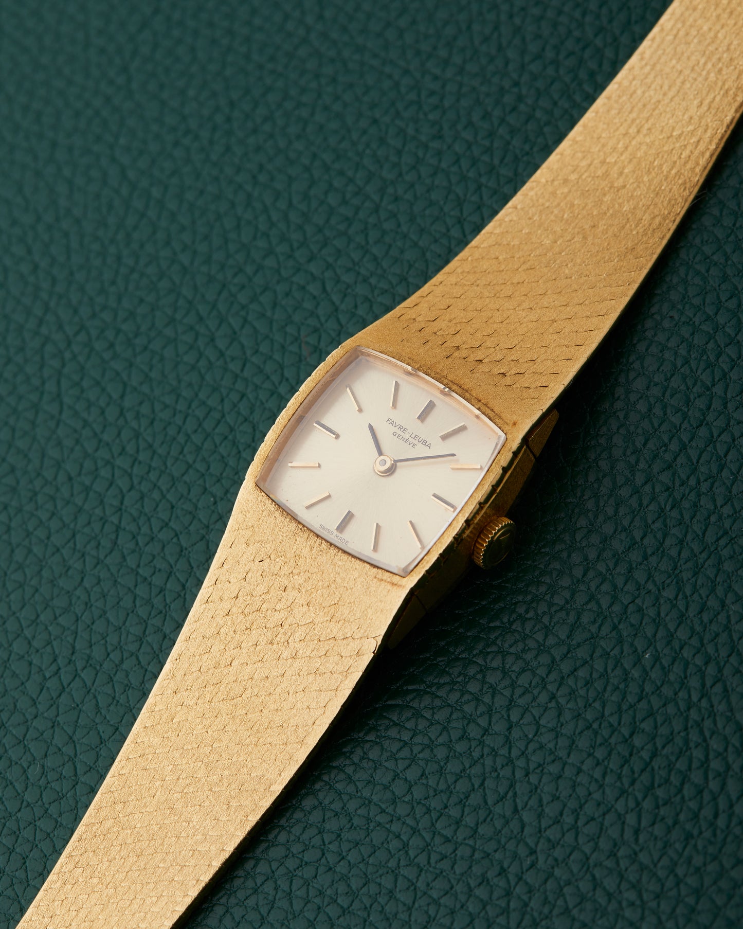 Favre-Leuba 18k Yellow Gold Integrated Bracelet Watch With Box